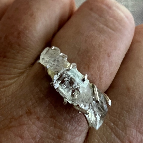 Herkimer Diamond ring sz 9. Set in sterling silver Shine bright like like a 💎 - Picture 3 of 5